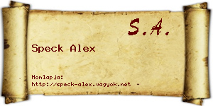 Speck Alex névjegykártya